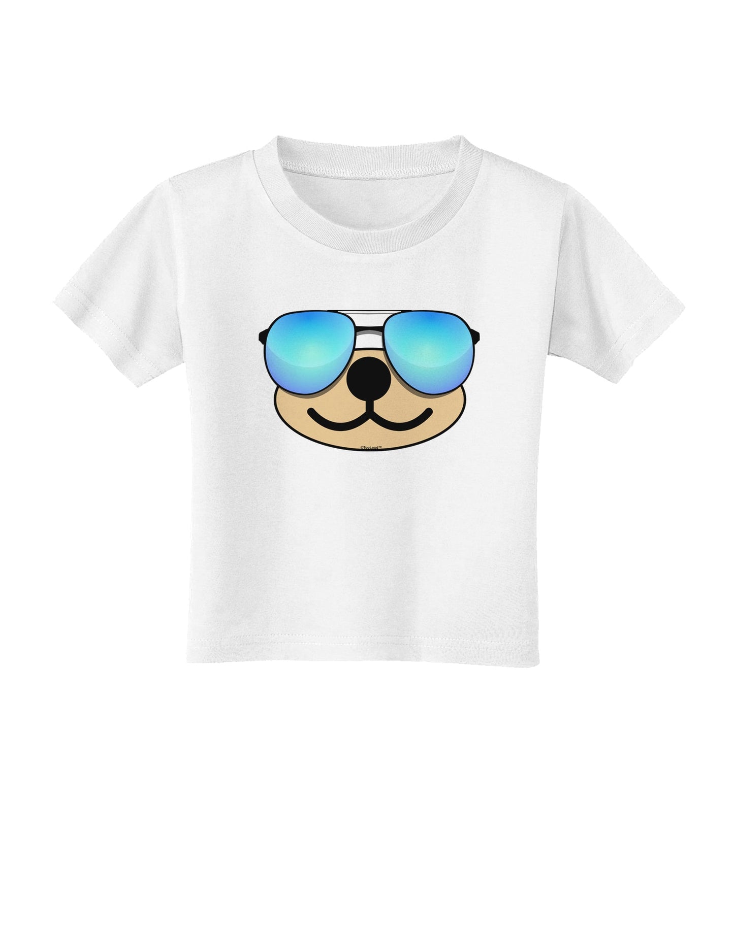 Kyu-T Face - Beartholomew Cool Sunglasses Toddler T-Shirt-Toddler T-Shirt-TooLoud-White-2T-Davson Sales