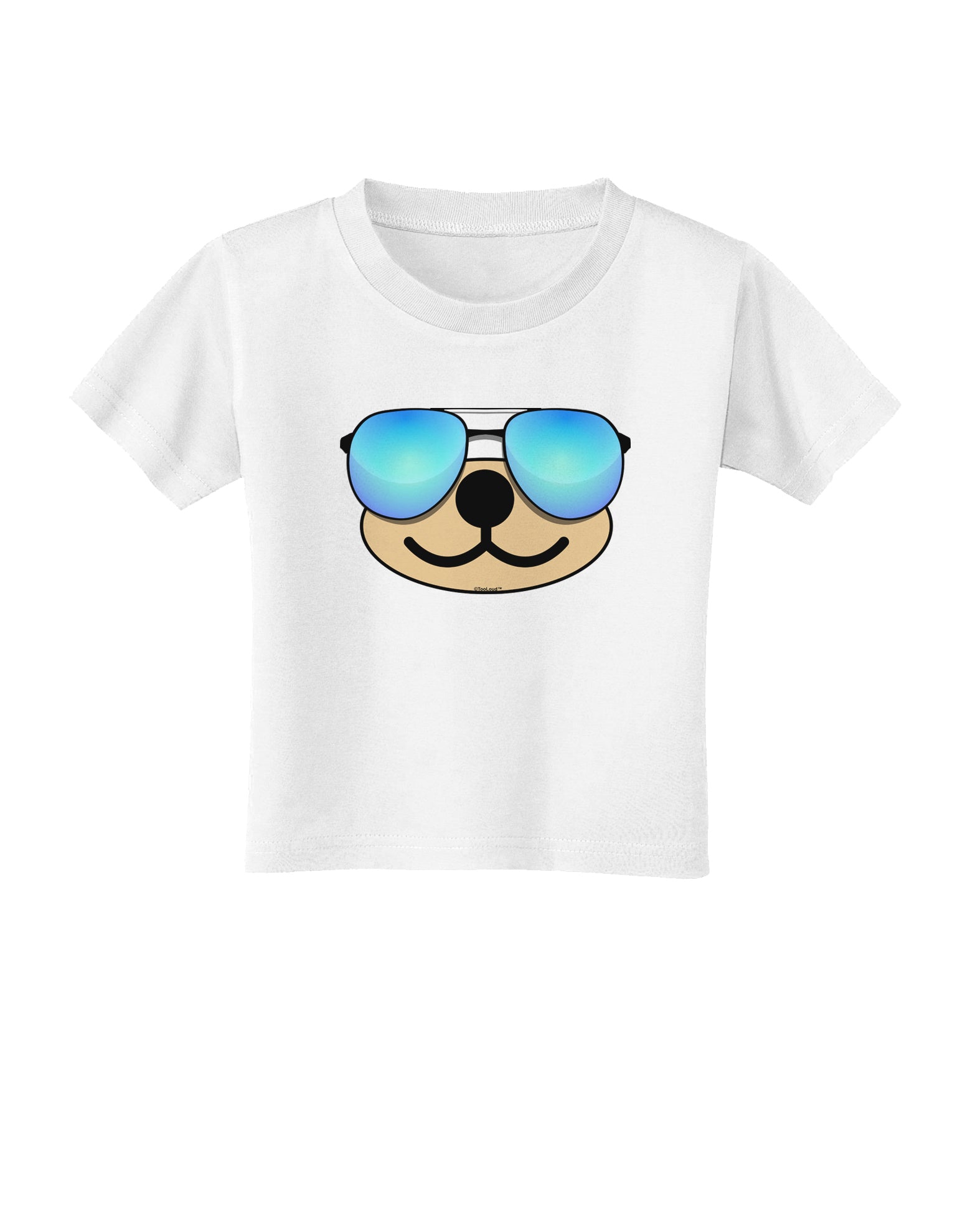 Kyu-T Face - Beartholomew Cool Sunglasses Toddler T-Shirt-Toddler T-Shirt-TooLoud-White-2T-Davson Sales