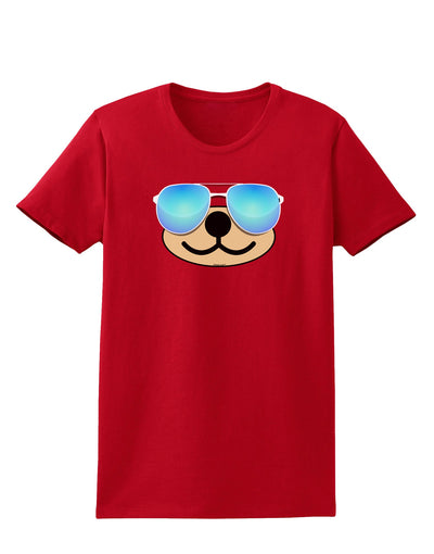 Kyu-T Face - Beartholomew Cool Sunglasses Womens Dark T-Shirt-TooLoud-Red-X-Small-Davson Sales