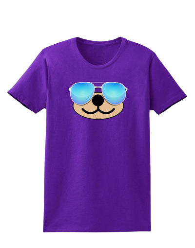 Kyu-T Face - Beartholomew Cool Sunglasses Womens Dark T-Shirt-TooLoud-Purple-X-Small-Davson Sales