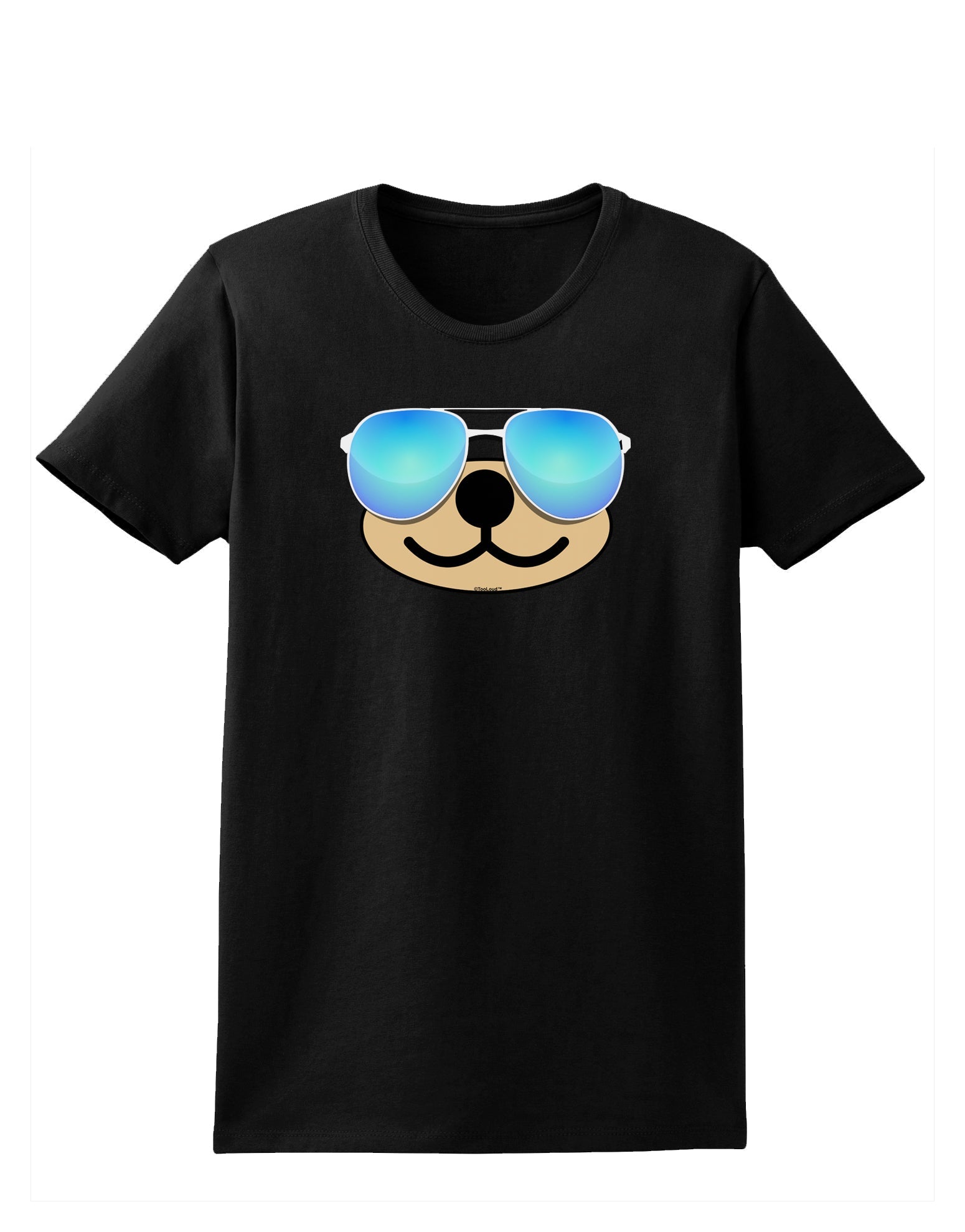 Kyu-T Face - Beartholomew Cool Sunglasses Womens Dark T-Shirt-TooLoud-Black-X-Small-Davson Sales