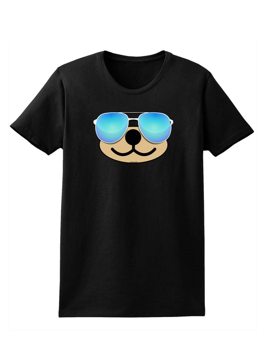 Kyu-T Face - Beartholomew Cool Sunglasses Womens Dark T-Shirt-TooLoud-Black-X-Small-Davson Sales