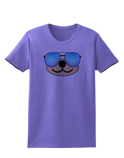 Kyu-T Face - Beartholomew Cool Sunglasses Womens T-Shirt-Womens T-Shirt-TooLoud-Violet-X-Small-Davson Sales