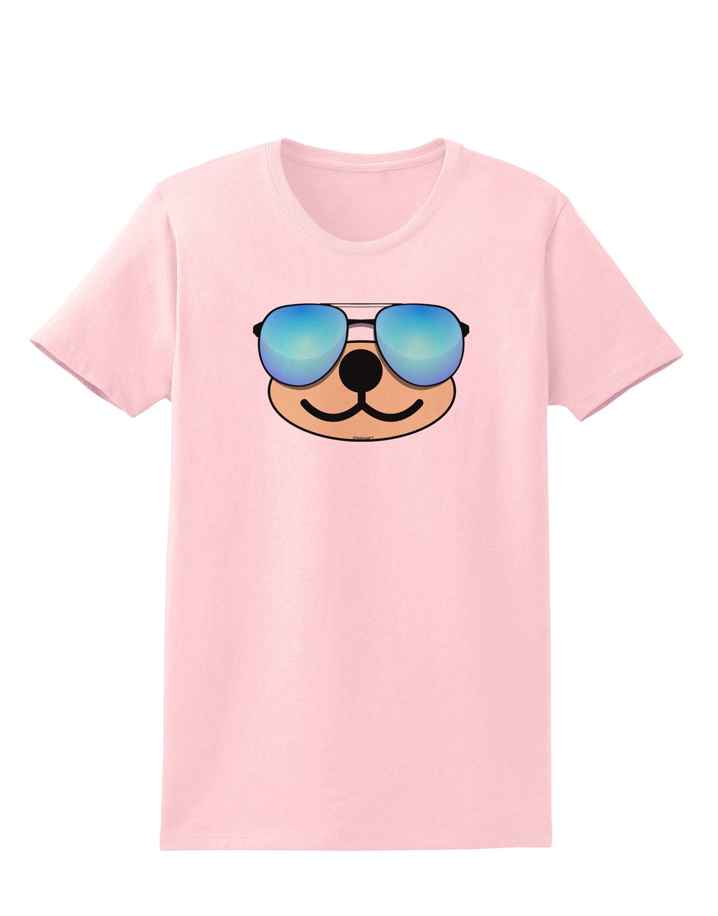 Kyu-T Face - Beartholomew Cool Sunglasses Womens T-Shirt-Womens T-Shirt-TooLoud-PalePink-X-Small-Davson Sales