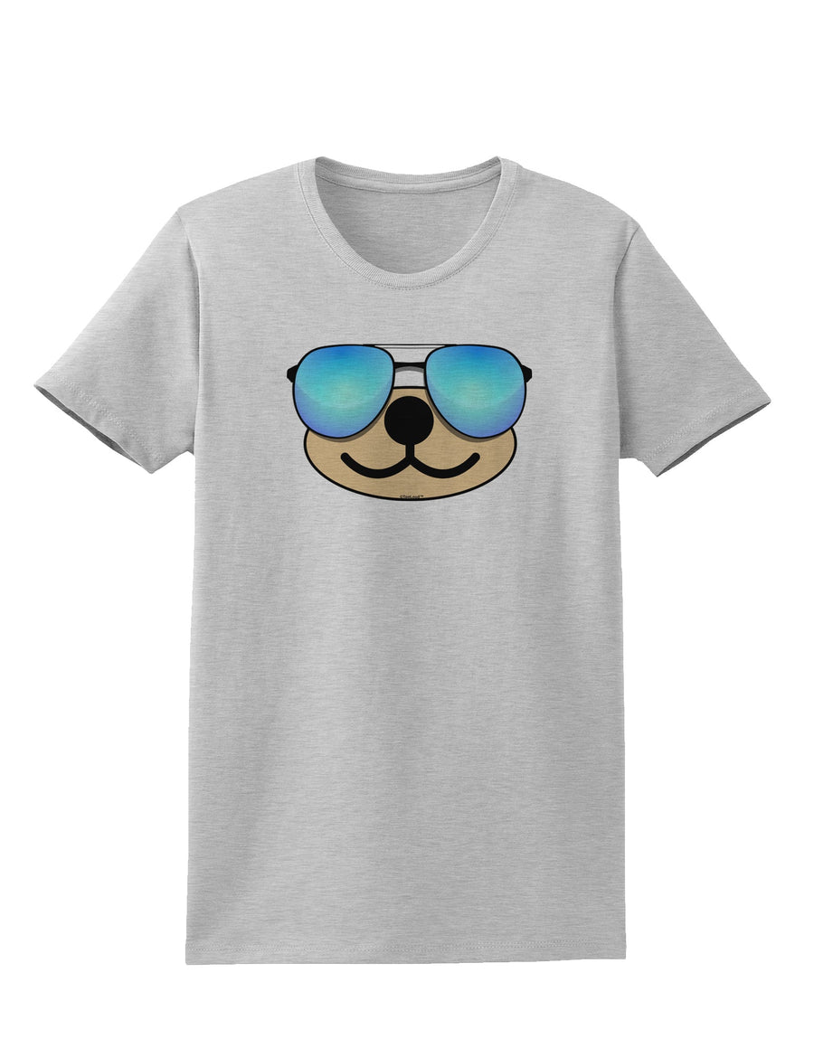 Kyu-T Face - Beartholomew Cool Sunglasses Womens T-Shirt-Womens T-Shirt-TooLoud-White-X-Small-Davson Sales