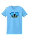 Kyu-T Face - Beartholomew Cool Sunglasses Womens T-Shirt-Womens T-Shirt-TooLoud-Aquatic-Blue-X-Small-Davson Sales