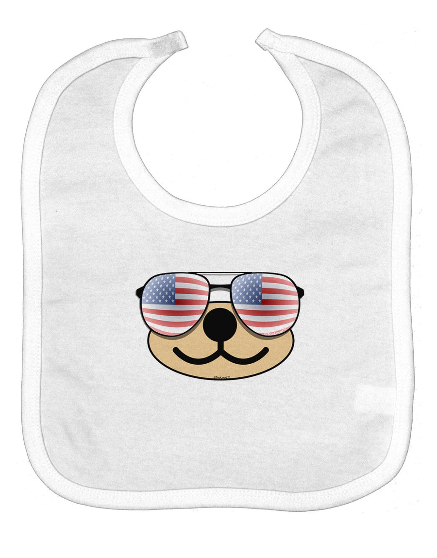 Kyu-T Face - Beartholomew Patriotic Sunglasses Baby Bib