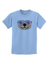 Kyu-T Face - Beartholomew Patriotic Sunglasses Childrens T-Shirt-Childrens T-Shirt-TooLoud-Light-Blue-X-Small-Davson Sales