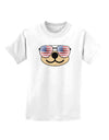 Kyu-T Face - Beartholomew Patriotic Sunglasses Childrens T-Shirt-Childrens T-Shirt-TooLoud-White-X-Small-Davson Sales