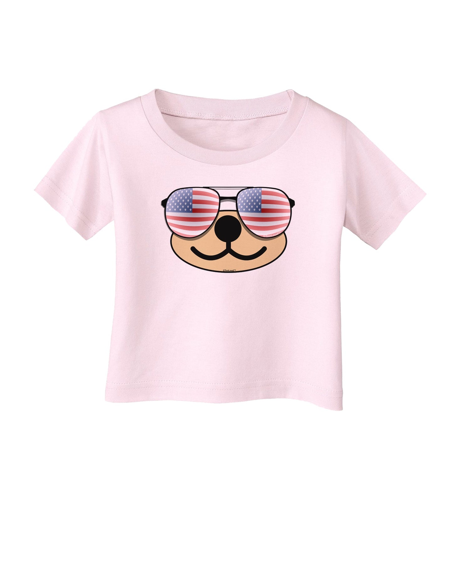 Kyu-T Face - Beartholomew Patriotic Sunglasses Infant T-Shirt-Infant T-Shirt-TooLoud-Light-Pink-06-Months-Davson Sales