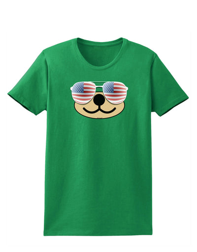 Kyu-T Face - Beartholomew Patriotic Sunglasses Womens Dark T-Shirt