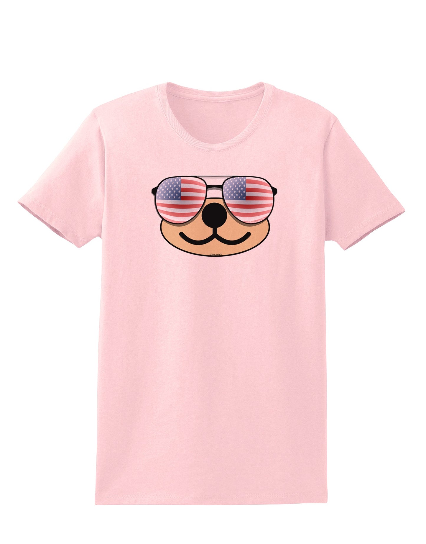 Kyu-T Face - Beartholomew Patriotic Sunglasses Womens T-Shirt-Womens T-Shirt-TooLoud-PalePink-X-Small-Davson Sales