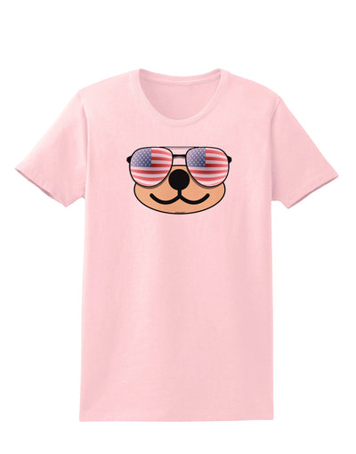 Kyu-T Face - Beartholomew Patriotic Sunglasses Womens T-Shirt-Womens T-Shirt-TooLoud-PalePink-X-Small-Davson Sales