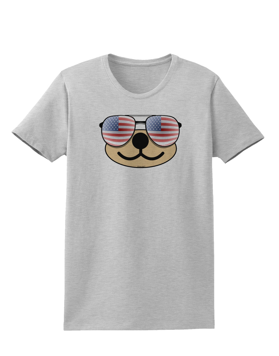 Kyu-T Face - Beartholomew Patriotic Sunglasses Womens T-Shirt