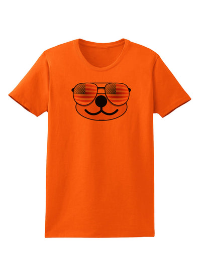 Kyu-T Face - Beartholomew Patriotic Sunglasses Womens T-Shirt-Womens T-Shirt-TooLoud-Orange-X-Small-Davson Sales