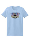 Kyu-T Face - Beartholomew Patriotic Sunglasses Womens T-Shirt-Womens T-Shirt-TooLoud-Light-Blue-X-Small-Davson Sales