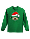 Kyu-T Face Beartholomew Santa Boy Bear Adult Long Sleeve Dark T-Shirt-TooLoud-Kelly-Green-Small-Davson Sales