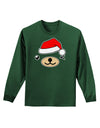 Kyu-T Face Beartholomew Santa Boy Bear Adult Long Sleeve Dark T-Shirt-TooLoud-Dark-Green-Small-Davson Sales