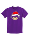 Kyu-T Face Beartholomew Santa Boy Bear Childrens Dark T-Shirt-Childrens T-Shirt-TooLoud-Purple-X-Small-Davson Sales