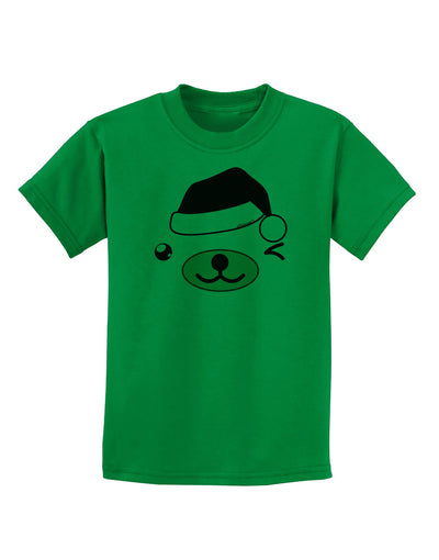 Kyu-T Face Beartholomew Santa Boy Bear Childrens T-Shirt-Childrens T-Shirt-TooLoud-Kelly-Green-X-Small-Davson Sales