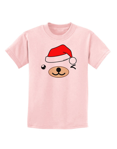 Kyu-T Face Beartholomew Santa Boy Bear Childrens T-Shirt-Childrens T-Shirt-TooLoud-PalePink-X-Small-Davson Sales