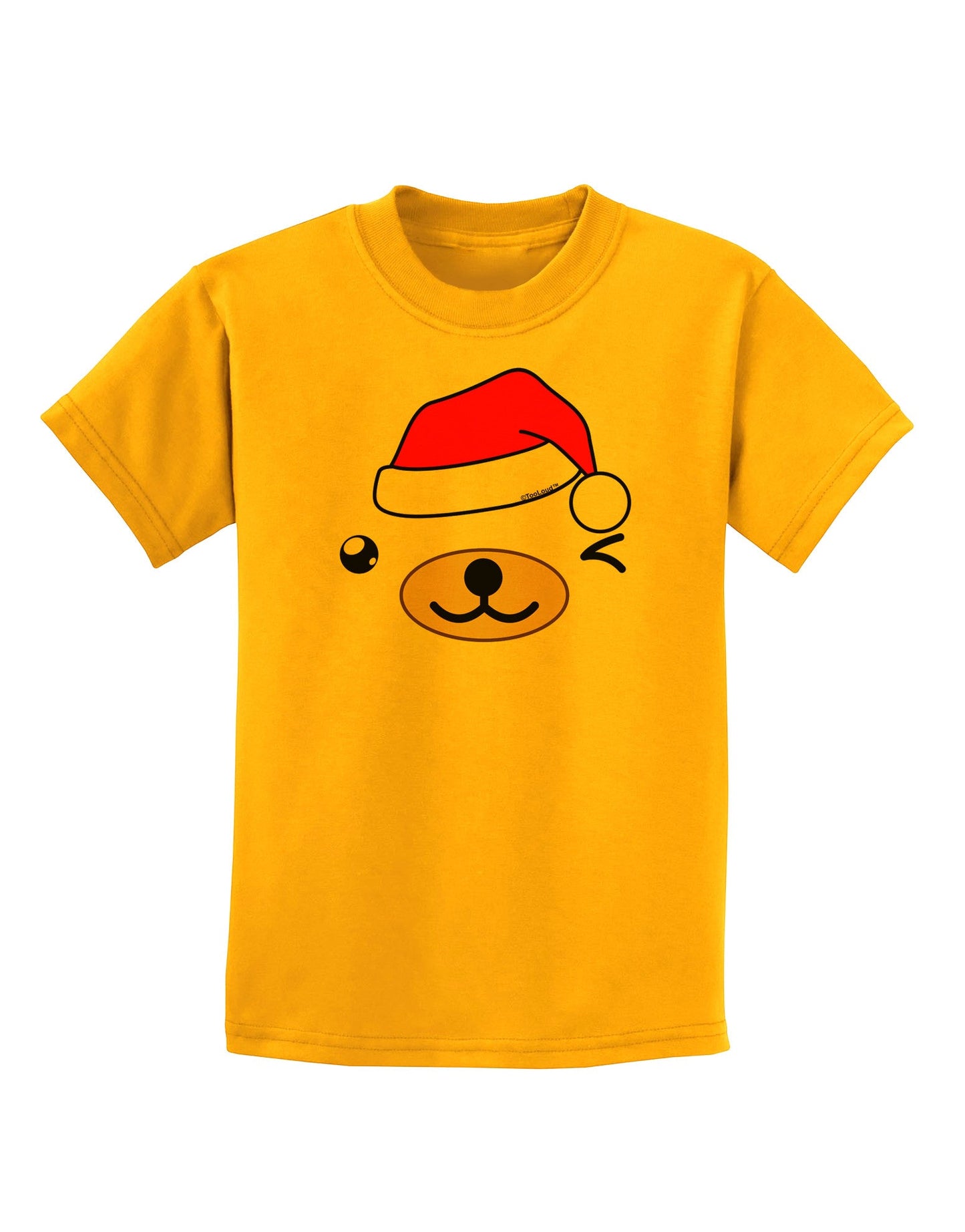 Kyu-T Face Beartholomew Santa Boy Bear Childrens T-Shirt-Childrens T-Shirt-TooLoud-Gold-X-Small-Davson Sales