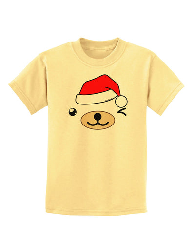 Kyu-T Face Beartholomew Santa Boy Bear Childrens T-Shirt-Childrens T-Shirt-TooLoud-Daffodil-Yellow-X-Small-Davson Sales