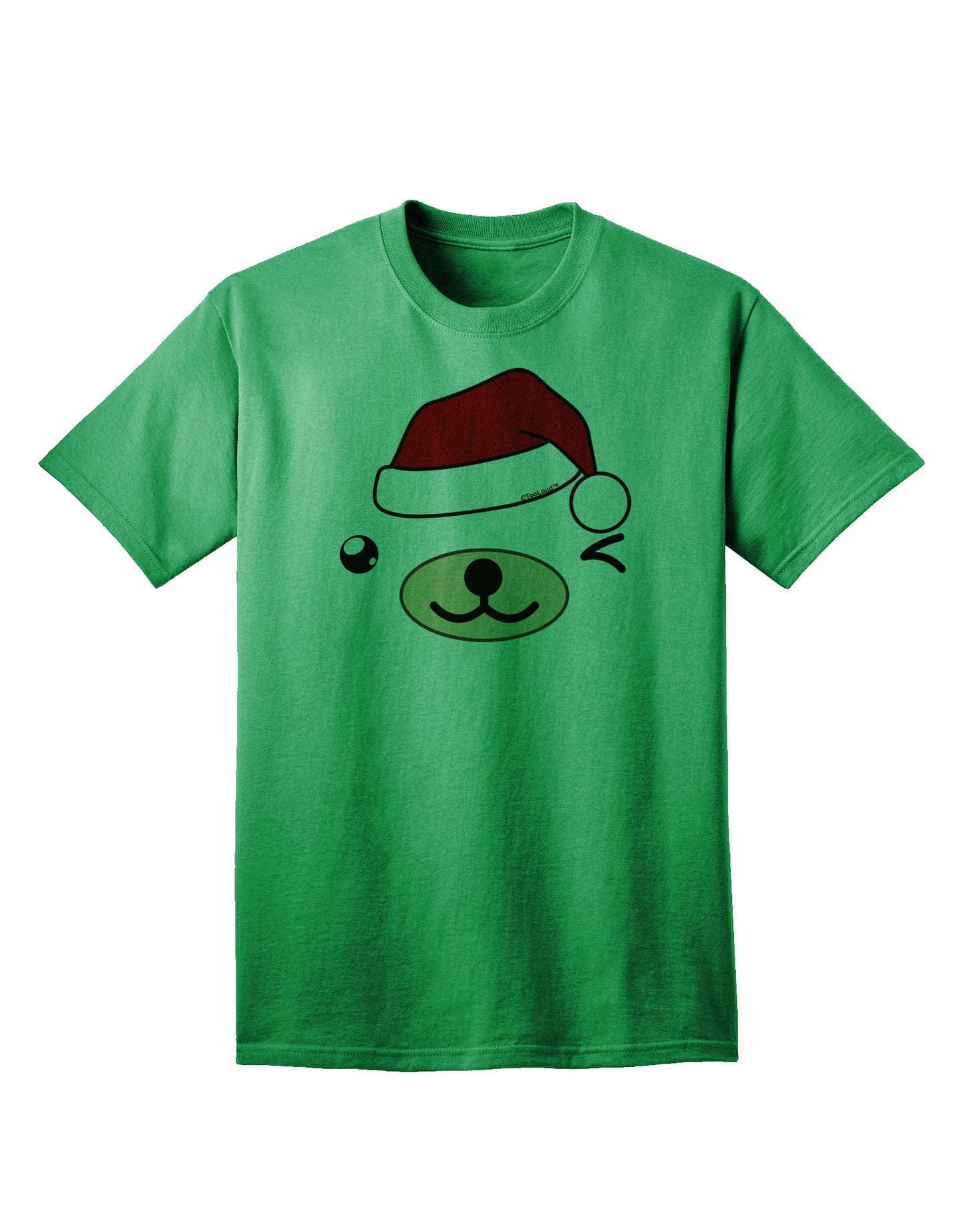 Kyu-T Face Beartholomew Santa Boy Bear - Premium Adult T-Shirt for Festive Season-Mens T-shirts-TooLoud-Kelly-Green-Small-Davson Sales
