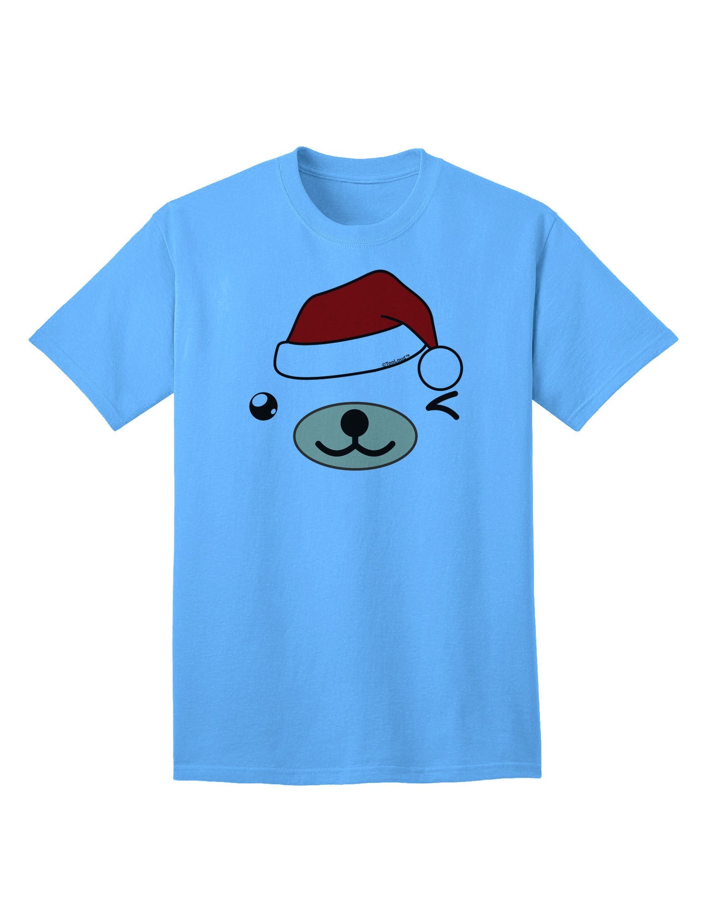 Kyu-T Face Beartholomew Santa Boy Bear - Premium Adult T-Shirt for Festive Season-Mens T-shirts-TooLoud-Aquatic-Blue-Small-Davson Sales