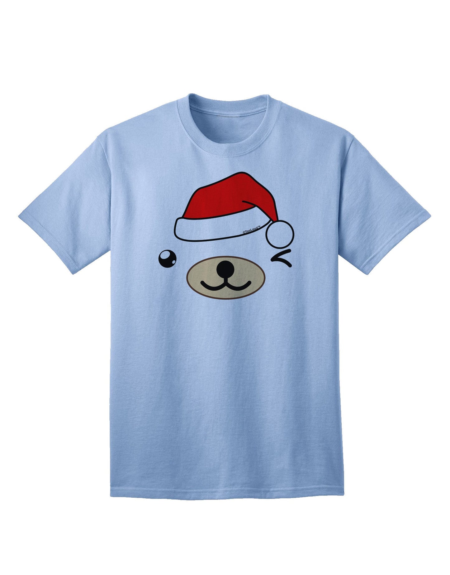Kyu-T Face Beartholomew Santa Boy Bear - Premium Adult T-Shirt for Festive Season-Mens T-shirts-TooLoud-Light-Blue-Small-Davson Sales