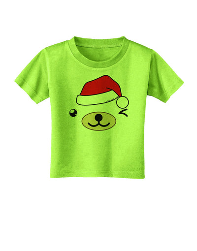 Kyu-T Face Beartholomew Santa Boy Bear Toddler T-Shirt-Toddler T-Shirt-TooLoud-Lime-Green-2T-Davson Sales