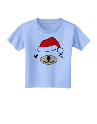 Kyu-T Face Beartholomew Santa Boy Bear Toddler T-Shirt-Toddler T-Shirt-TooLoud-Aquatic-Blue-2T-Davson Sales