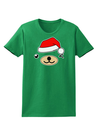 Kyu-T Face Beartholomew Santa Boy Bear Womens Dark T-Shirt-TooLoud-Kelly-Green-X-Small-Davson Sales