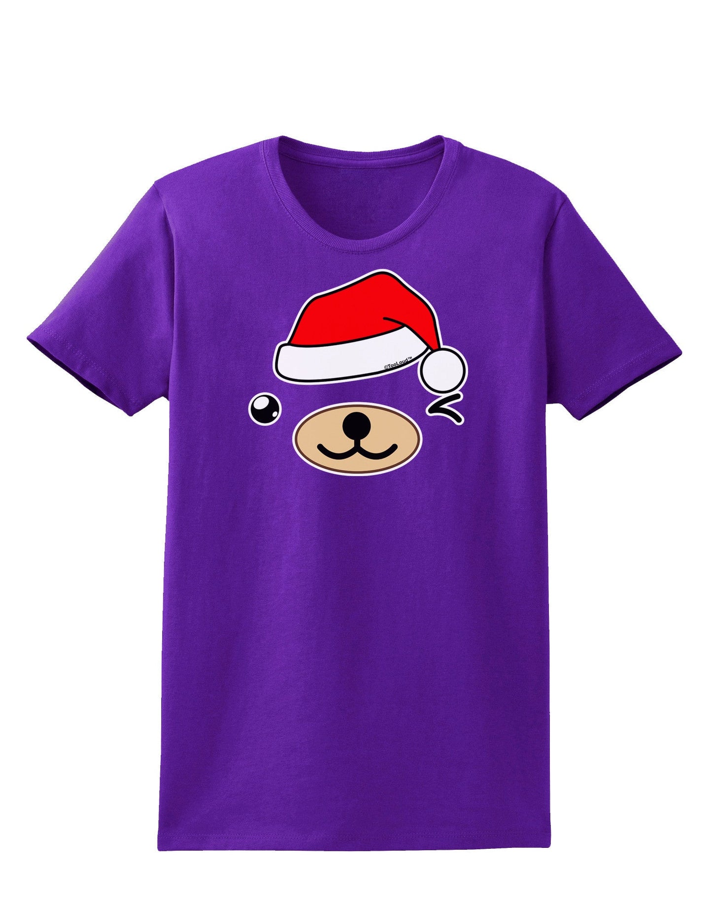 Kyu-T Face Beartholomew Santa Boy Bear Womens Dark T-Shirt-TooLoud-Purple-X-Small-Davson Sales