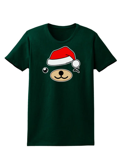 Kyu-T Face Beartholomew Santa Boy Bear Womens Dark T-Shirt-TooLoud-Forest-Green-Small-Davson Sales