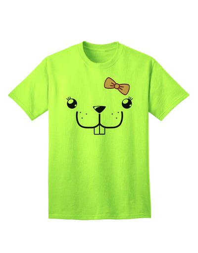 Kyu-T Face - Bucklette Adorable Female Beaver Adult T-Shirt-Mens T-shirts-TooLoud-Neon-Green-Small-Davson Sales