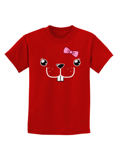 Kyu-T Face - Bucklette Cute Girl Beaver Childrens Dark T-Shirt-Childrens T-Shirt-TooLoud-Red-X-Small-Davson Sales