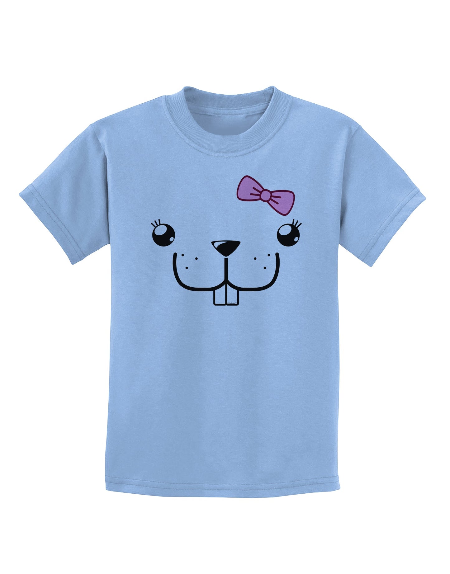 Kyu-T Face - Bucklette Cute Girl Beaver Childrens T-Shirt-Childrens T-Shirt-TooLoud-Light-Blue-X-Small-Davson Sales