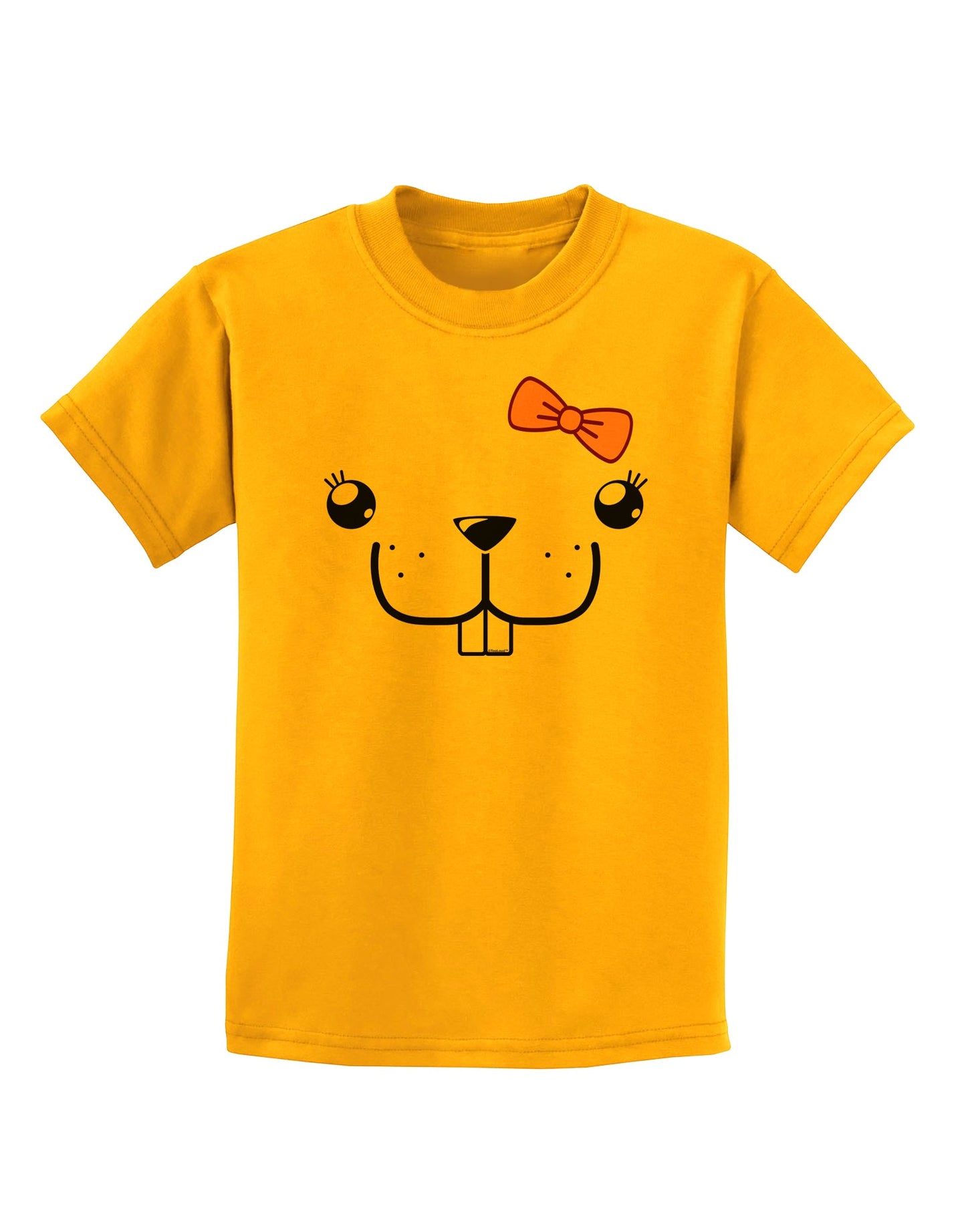 Kyu-T Face - Bucklette Cute Girl Beaver Childrens T-Shirt-Childrens T-Shirt-TooLoud-Gold-X-Small-Davson Sales