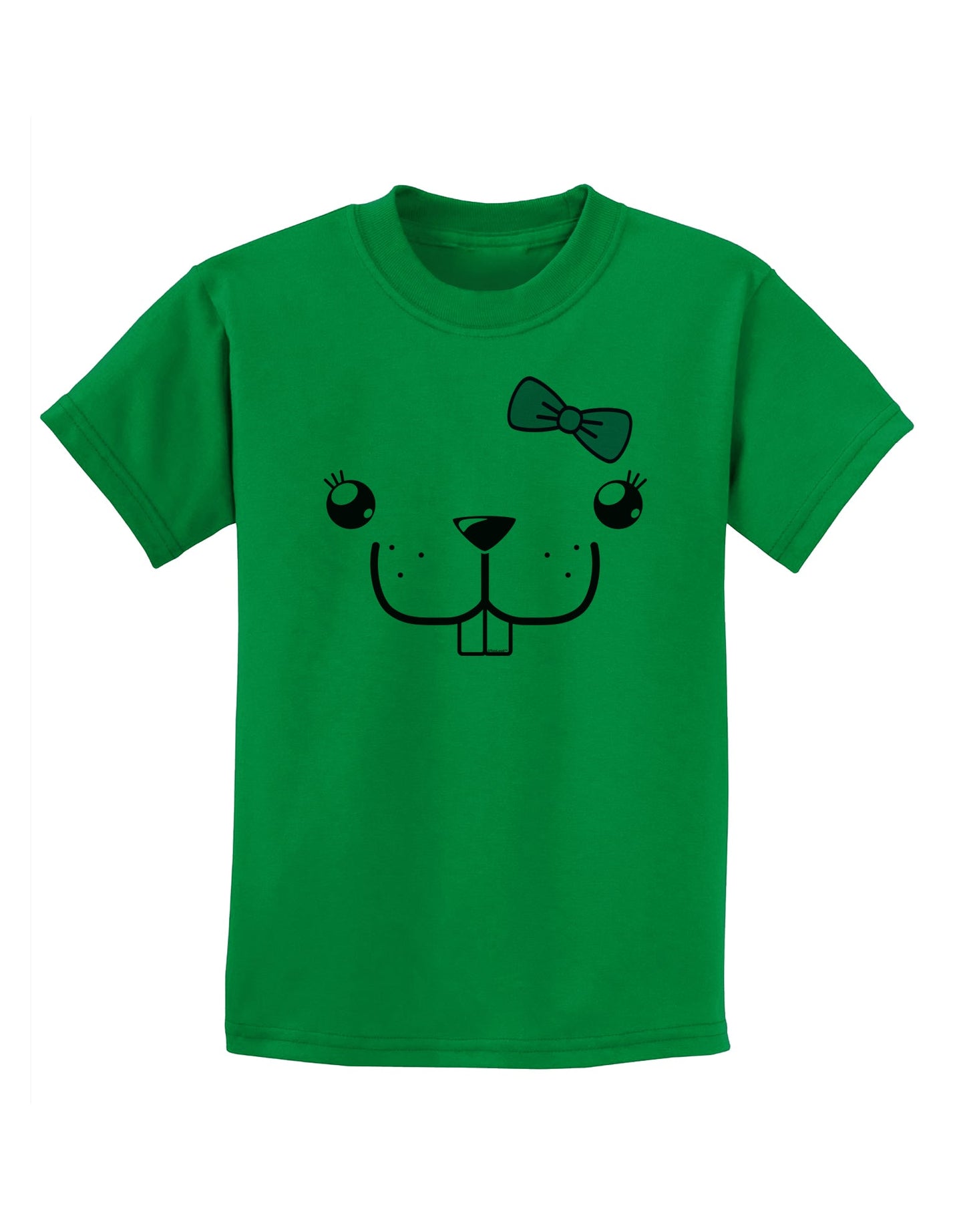 Kyu-T Face - Bucklette Cute Girl Beaver Childrens T-Shirt-Childrens T-Shirt-TooLoud-Kelly-Green-X-Small-Davson Sales