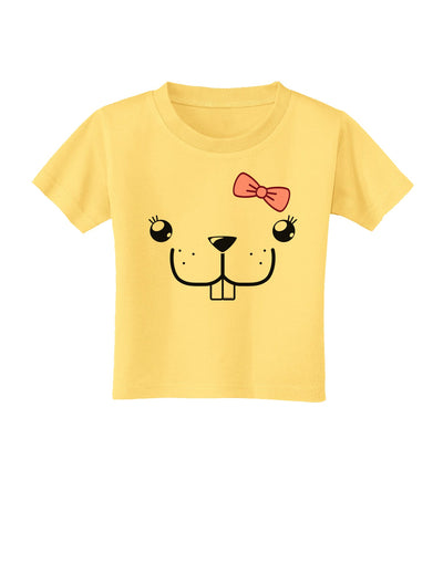 Kyu-T Face - Bucklette Cute Girl Beaver Toddler T-Shirt-Toddler T-Shirt-TooLoud-Daffodil-Yellow-2T-Davson Sales