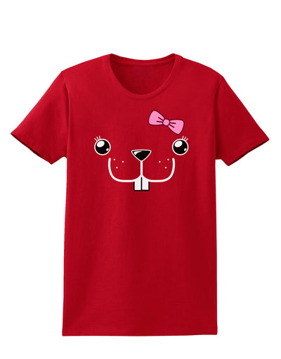 Kyu-T Face - Bucklette Cute Girl Beaver Womens Dark T-Shirt-TooLoud-Red-X-Small-Davson Sales