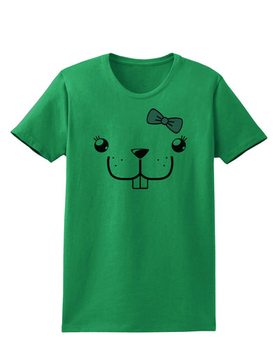 Kyu-T Face - Bucklette Cute Girl Beaver Womens T-Shirt-Womens T-Shirt-TooLoud-Kelly-Green-X-Small-Davson Sales