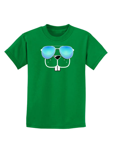 Kyu-T Face - Buckley Cool Sunglasses Childrens Dark T-Shirt-Childrens T-Shirt-TooLoud-Kelly-Green-X-Small-Davson Sales