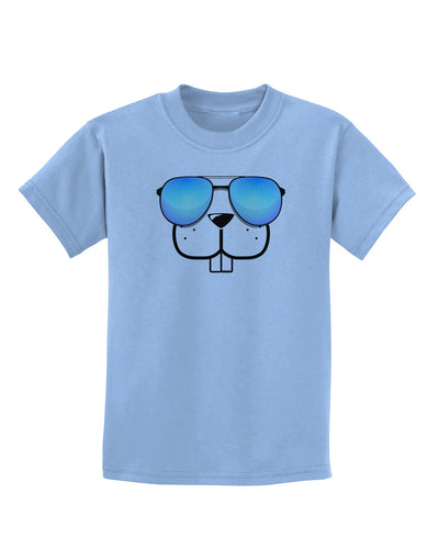 Kyu-T Face - Buckley Cool Sunglasses Childrens T-Shirt-Childrens T-Shirt-TooLoud-Light-Blue-X-Small-Davson Sales