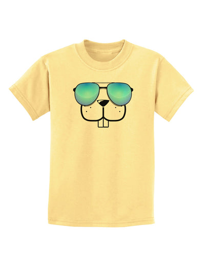 Kyu-T Face - Buckley Cool Sunglasses Childrens T-Shirt-Childrens T-Shirt-TooLoud-Daffodil-Yellow-X-Small-Davson Sales