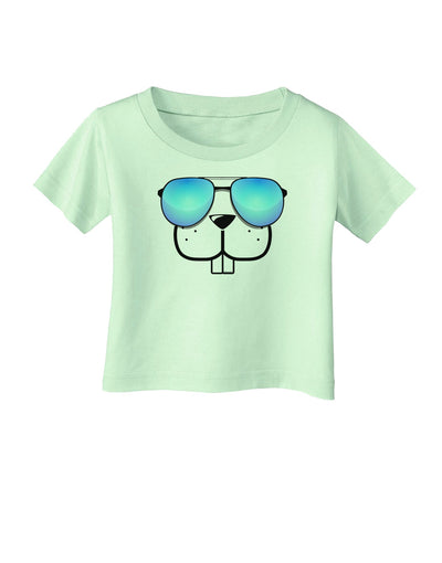 Kyu-T Face - Buckley Cool Sunglasses Infant T-Shirt-Infant T-Shirt-TooLoud-Light-Green-06-Months-Davson Sales