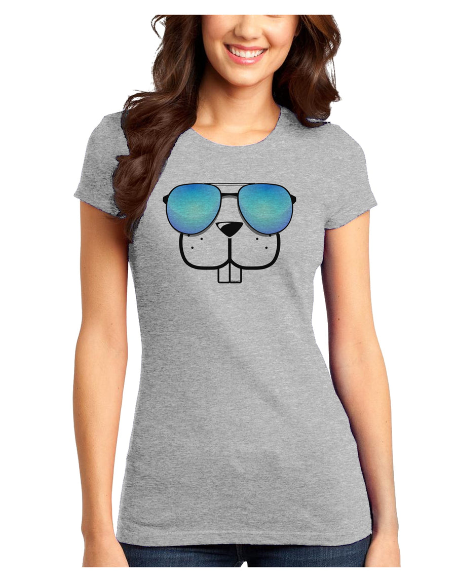 Kyu-T Face - Buckley Cool Sunglasses Juniors T-Shirt-Womens Juniors T-Shirt-TooLoud-White-Juniors Fitted XS-Davson Sales