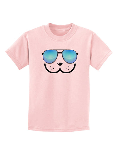 Kyu-T Face - Dewy Cool Sunglasses Childrens T-Shirt-Childrens T-Shirt-TooLoud-PalePink-X-Small-Davson Sales