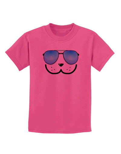 Kyu-T Face - Dewy Cool Sunglasses Childrens T-Shirt-Childrens T-Shirt-TooLoud-Sangria-X-Small-Davson Sales